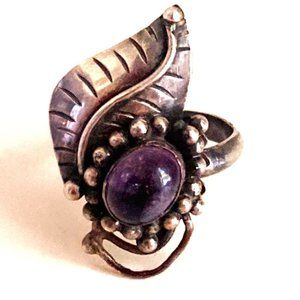 Blooming amethyst & sterling ring